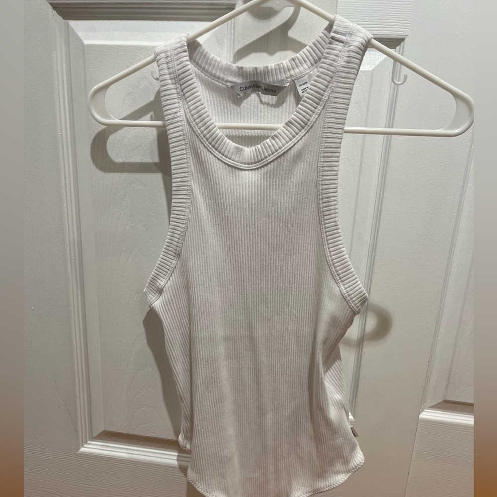 Calvin Klein Ribbed Tank Bodysuit - White